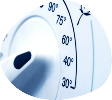 Wasmachine bedieningspaneel temperaturen
