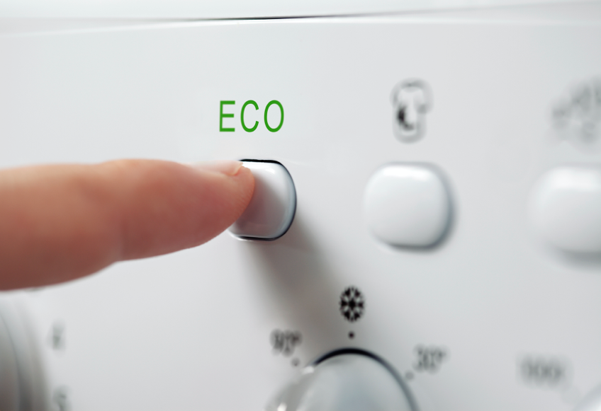 washing machine control panel eco button programme